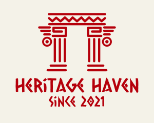 Historical - Tribal Mayan Pillar logo design