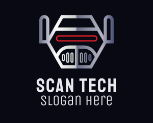 Scanner - Metallic Robot Head logo design