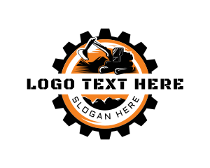 Mining - Excavator Machinery Construction logo design