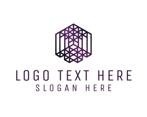 Internet Cafe - Isometric Cube Matrix logo design