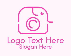 Lens - Pink Elephant Camera logo design