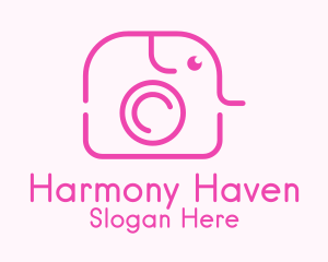 Photo Studio - Pink Elephant Camera logo design