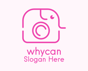 Photo Booth - Pink Elephant Camera logo design