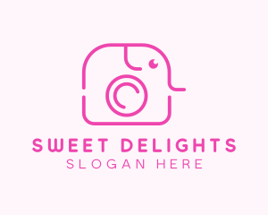 Pink Elephant Camera logo design