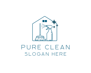 House Cleaning Tools logo design