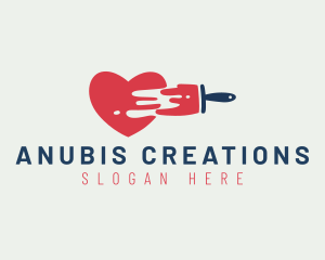 Heart Paint Brush logo design