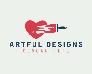 Heart Paint Brush logo design