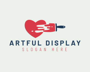 Heart Paint Brush logo design