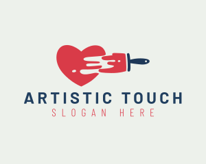 Heart Paint Brush logo design