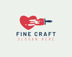 Heart Paint Brush logo design