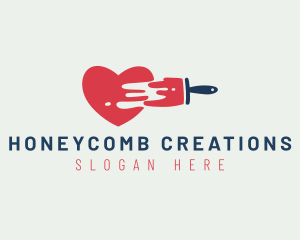 Heart Paint Brush logo design