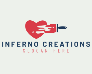 Heart Paint Brush logo design