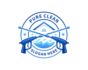 Pressure Wash Home Cleaning logo design