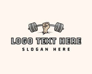 Powerlifting - Strong Fitness Barbell logo design