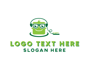 Eyeglasses - Cube Eyeglasses Headphones logo design