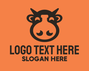 Lab - Cow Laboratory Flask logo design