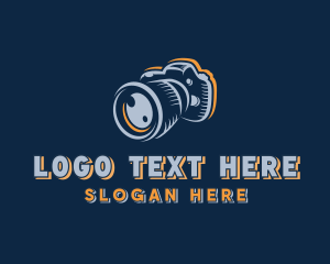 Vlog - DSLR Camera Lens logo design