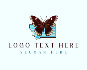 Mourning Cloak Butterfly - Montana Nature Butterfly logo design