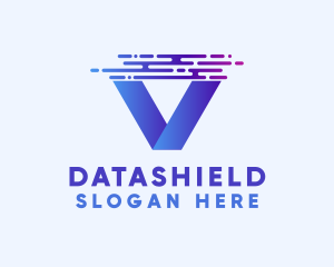 Data Stream Business Letter V Logo