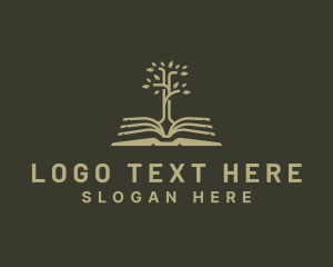 Textbook - Book Tree Learning logo design