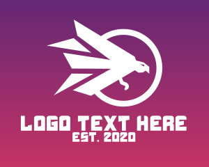 Red Falcon - Modern Polygon Bird logo design