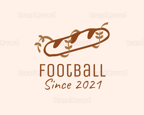 Brown Baguette Bread Logo