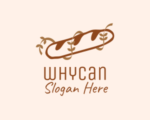 Brown Baguette Bread Logo