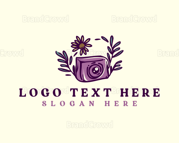 Camera Plant Photography Logo