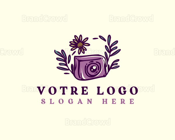 Camera Plant Photography Logo