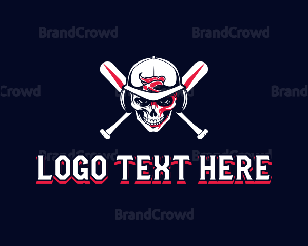 Skull Baseball Sports Logo