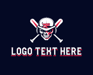 Skull Baseball Sports logo design