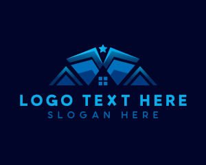 Real Estate - Geometric House Shelter logo design