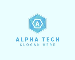 Geometric Tech Hexagon  logo design