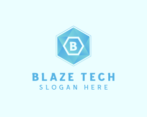 Geometric Tech Hexagon  logo design