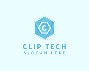 Geometric Tech Hexagon  logo design