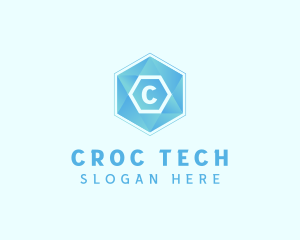 Geometric Tech Hexagon  logo design