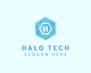 Geometric Tech Hexagon  logo design