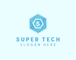 Geometric Tech Hexagon  logo design