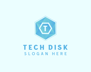 Geometric Tech Hexagon  logo design