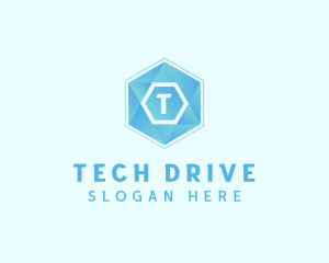 Geometric Tech Hexagon  logo design