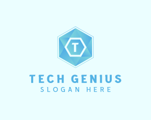 Geometric Tech Hexagon  logo design