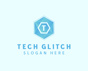 Geometric Tech Hexagon  logo design