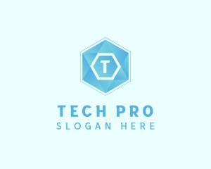 Geometric Tech Hexagon  logo design