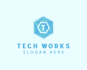 Geometric Tech Hexagon  logo design