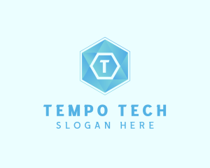 Geometric Tech Hexagon  logo design