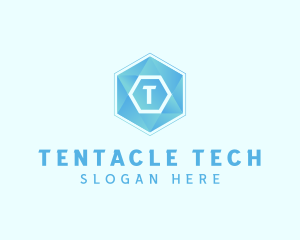 Geometric Tech Hexagon  logo design