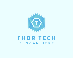 Geometric Tech Hexagon  logo design