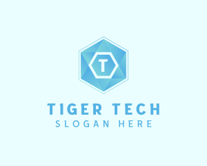 Geometric Tech Hexagon  logo design