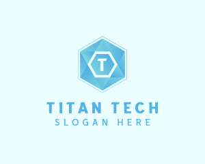 Geometric Tech Hexagon  logo design