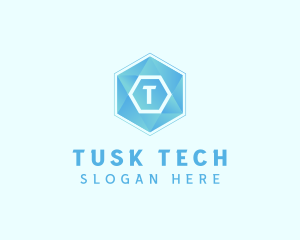 Geometric Tech Hexagon  logo design